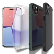 shumee Ovitek Spigen Crystal Hybrid za iPhone 15 Plus - prozoren