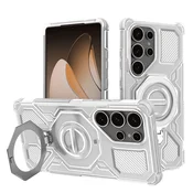 Hibridna maska Carbon Shield Pro za Samsung Galaxy S25 Ultra - white transparent