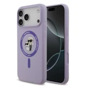 Originalen KARL LAGERFELD ovitek MagSafe iPhone 17 Pro Max - Karl and Choupette - vijola - KLHMP17XSCMKCRHU