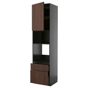 METOD / KNIVSHULT Visoki element za ugradne uredaje, Crnosiva/Sinarp smeda, 60x60x240 cm