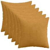 Vidaxl Prevleka za blazino 6 kos HEERLEN Rumena 30 x 30 cm korduroy