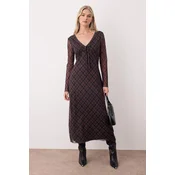 Trendyol Obleka rjava/temno rjava/bordo