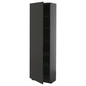 METOD Visoki element s policama, Crnosiva/Nickebo boja antracita, mat, 60x37x200 cm
