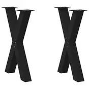 Vidaxl vidaXL Noge za jedilno mizo, 2 kosa, črne, 50 x (72–73) cm, jeklo