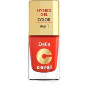 Delia Cosmetics Coral Hybrid gel lak za nohte št. 14 oranžno rdeča 11 ml