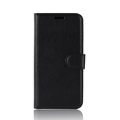 Etui Litchi za Motorola Moto G8 Plus - črn