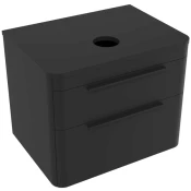Kupaonski element viseci Concepto+ Vale Black 60, s plocom, s 2 ladice