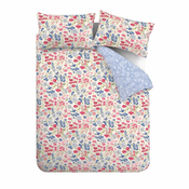 Plava/ružicasta pamucna posteljina za krevet za jednu osobu 135x200 cm Olivia Floral – Bianca