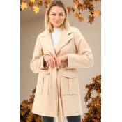 Z6778 DEWBERRY LADIES COAT-LIGHT BEIGE