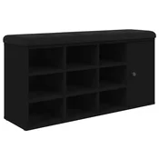 Vidaxl Klop za čevlje črna 102x32x50 cm inženirski les
