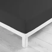 Črna napenjalna bombažna rjuha 160x200 cm Lina – douceur dintérieur