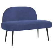 Vidaxl Oblazinjena klop z naslonom Policijska modra 110 x 60 x 76 cm