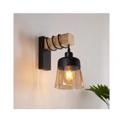 Brilagi - Zidna lampa WOOD GLASS 1xE27/60W/230V borovina/crna/dimljeno braon