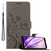 Cadorabo CADORABO Honor 7C/Huawei Y7 2018 v klasična črna - ovitek v cvetličnem dizajnu z magnetnim zapiranjem, stoječo funkcijo in režami za kartice, (20562677)