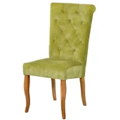 Casa Padrino Chesterfield Neo Baroque Dining Chair Light Green/Natural - Chesterfield Neo Baroque Kitchen Chair - Dining Room Furniture - Chesterfield Furniture - Neo Baroque Furniture