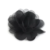 Šifonski cvet O8 in 9 cm - (9 cm) črna (4 kosi)