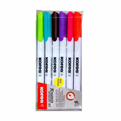 Kores Označevalec za bele table K-MARKER - tanek, z okroglo konico, komplet 6 barv