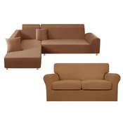 VivoVita Stretch&Sit SOFA – Raztegljive prevleke za sedežno garnituro - KOTNA SEDEŽNA (2x dvosed), karamel