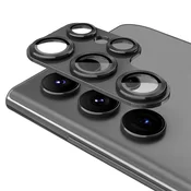 Premium zaščita za zadnjo kamero iz aluminija za Samsung Galaxy S25 Ultra - črna