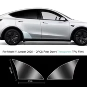 PPF zaščita robov vrat Tesla Model Y Juniper – transparentna TPU folija – Konfiguracija: 2 kosa – Zadnji robovi vrat – PPF TPU