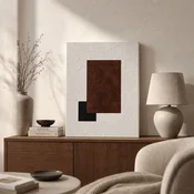 WallXpert slika na platnu Huhu3197, braon i crni pravougaonik na beloj podlozi, 45 x 70 cm