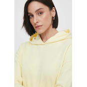 Dukserica Calvin Klein za žene, boja: žuta, s kapuljačom, bez uzorka