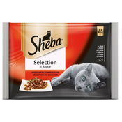 Sheba mokra hrana za mačke, mesni izbor, 4x85 g