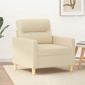 Greatstore Fotelj krem 60 cm blago