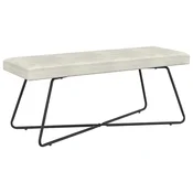 Vidaxl klop Enobarvno Krem 110 x 40 x 45 cm Žamet