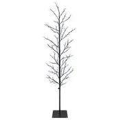 Vidaxl Mini brezovo božično drevo Črna 180 cm Jeklo 459 LED