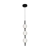 Viokef LED viseča svetilka Abeona, O 10 cm, črna, kovina/steklo, 3-svetilna. - Dnevna soba/jedilnica - črna, prozorna