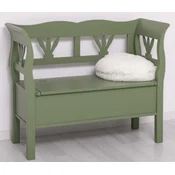 Casa Padrino country style bench green 117 x 48 x H. 92 cm - Solid wood bench with storage space - Solid wood furniture - Country style furniture - Country style furnishings