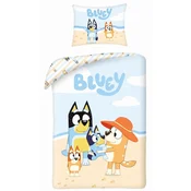 Halantex Bombažna posteljnina 140x200 Bluey Blue Dog Holiday HIT