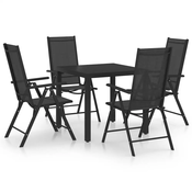 5-dijelni vrtni blagovaonski set aluminijski crni