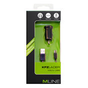 Mline Kfz Lader Micro USB črna HMICROUSB3004BKDS Single USB 1A in Double-sided Micro USB