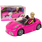 Lean Toys igračka Ružičasti set lutka i sportski automobil