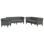 3-dijelni set sofa tamnosivi od tkanine