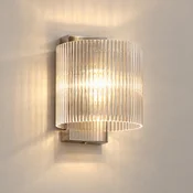 Lucande stenska svetilka Meritt, krom/prozorno, 20 cm, steklo - Dnevna soba/jedilnica - Sodobni - prozoren, kromiran