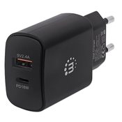 MANHATTAN Kućni punjač MANHATTAN 102148, PD, 27W, 1xUSB-C, 1xUSB-A, Crni, (5000195689)