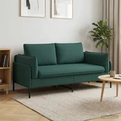 vidaXL Kavč za 2 osebi Temno zelena 188 x 81 x 89 cm Blago