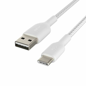 Belkin BOOST CHARGE USB-A to USB-C Cable, Braided - 1M - White