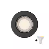Philips - LED RGBW prigušiva ugradna svetiljka PERIDOT 1xGU10/6W/230V crna + daljinski upravljac