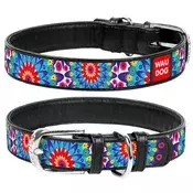 OVRATNICA COLLAR WAUDOG FLOWERS ČRNA 27-36 CM