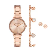 Set ure, zapestnice in uhanov Michael Kors Pyper Gift Set MK7645SET Rožnato zlato