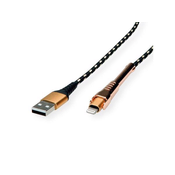 Secomp Roline GOLD Lightning to USB Cable for iPhone, iPod, iPad, with Smartphone support function, 1 m