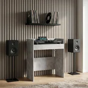 vidaXL DJ miza Betonsko siva 102 x 45 x 102 cm Inženirski les