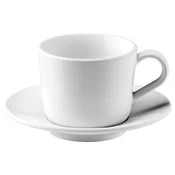 IKEA 365+ Skodelica s krožnikom, bela, 13 cl