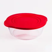 BORCAM okrugli toplinski otporni stakleni spremnik s ručkom, plastični poklopac 2.200 ml, 25122080 mm 1109106