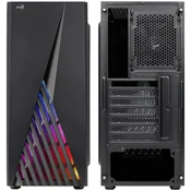 PC Ohišje Aerocool DELTABKV1 ATX s RGB, stranskim oknom, 12cm ventilatorjem, črno