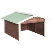 Vidaxl Garaža za robotsko kosilnico 72x87x50 cm mocca in bela lesena